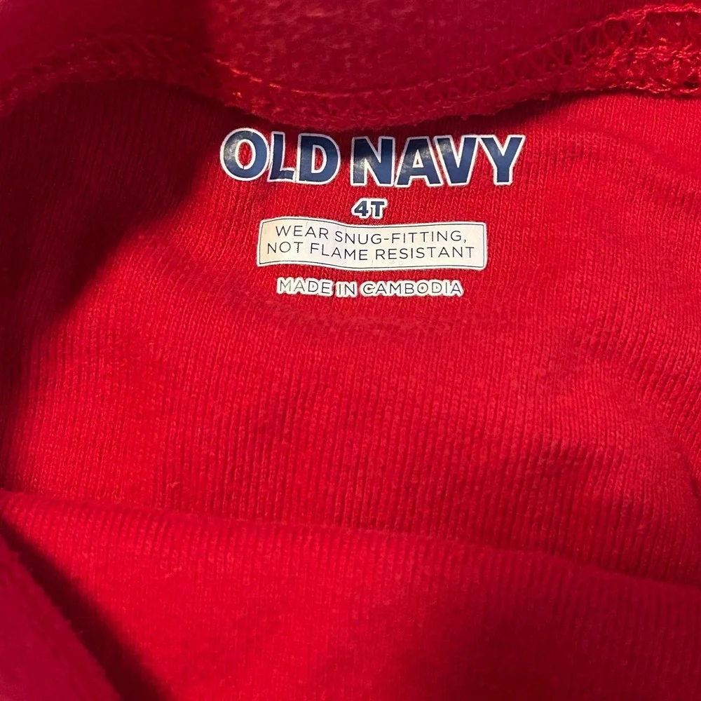 Old Navy Toddler Pajama Pants Red Snug Fit Leggings 4T Solid Red Cuffs 1503